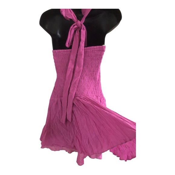 Free People pink flutter strap halter front twist mini dress size XS brand new - Picture 14 of 14